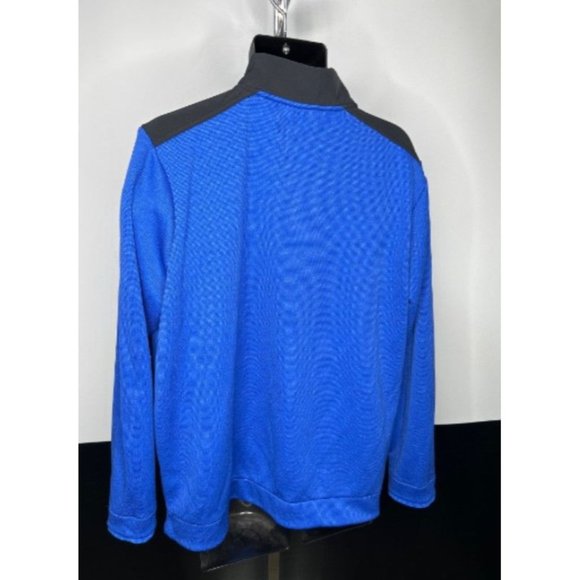 2XL XXL Under Armour Men's Electric Blue/Black 1/4 Zip Storm Sweater Golf Top - Picture 3 of 5